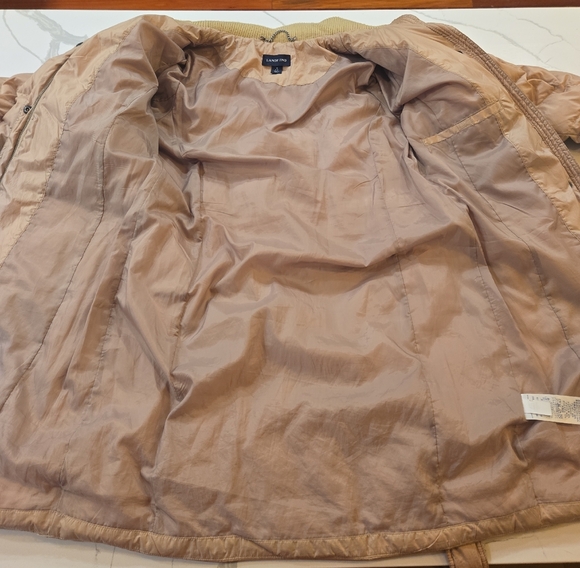 Lands End Womens Belted Trench Puffer Coat Tan Size Small - Picture 6 of 12